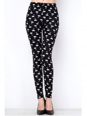 Swan Print Stretchy Legging